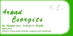 arpad csorgits business card